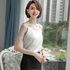 春夏V领仿桑蚕丝上衣优雅内搭缎面吊带背心女2023新款打底衫
