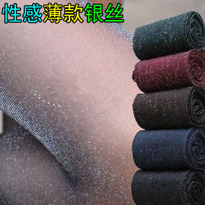 春秋季爆款银丝连裤袜 珠光亮丝银葱打底裤 时尚显瘦包芯丝女丝袜