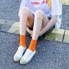 春夏女袜纯色中筒诸暨堆堆袜女士糖果色彩色袜子薄款ins棉袜批发