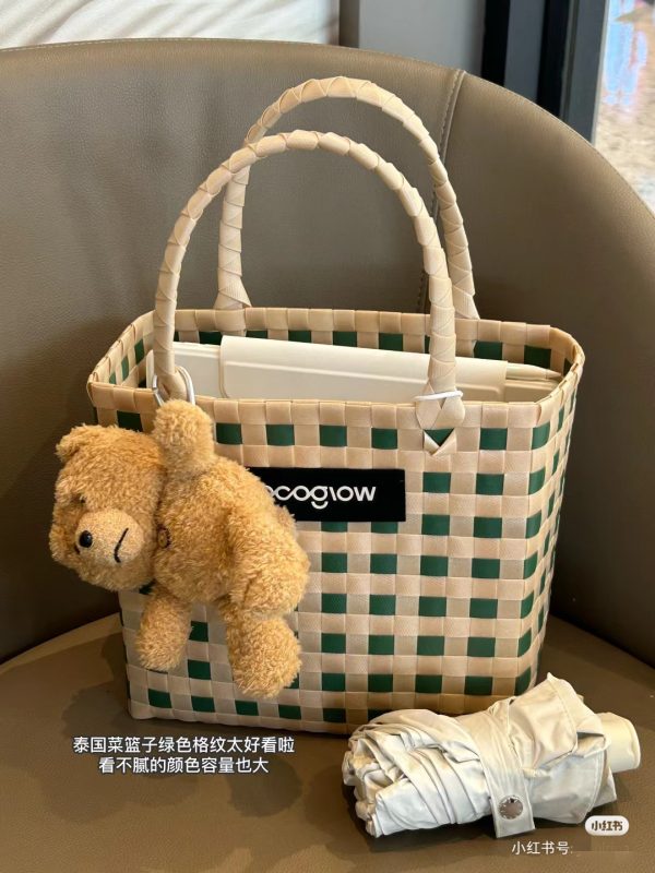 ins网红泰国清迈度假休闲手工包 藤编宝编织女包 菜篮子包手提包