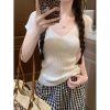 辣妹V领正肩短袖咖色针织衫女法式绝美修身显瘦短款上衣夏季新款