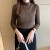 半高领打底衫女内搭薄款秋冬新款洋气新款毛衣长袖针织衫中领上衣