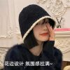 毛绒渔夫帽女秋冬2024新款显脸小针织盆帽小香风冬季保暖水桶帽子