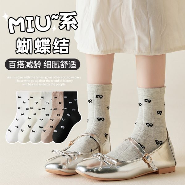 诸暨市袜子女袜春夏款中筒袜子批发is潮女袜无骨高颜值堆堆袜长袜