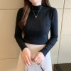 半高领打底衫女内搭薄款秋冬新款洋气新款毛衣长袖针织衫中领上衣