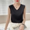 丝绸吊带背心女内搭打底配西装桑蚕丝缎面24夏V领白色外穿小吊带