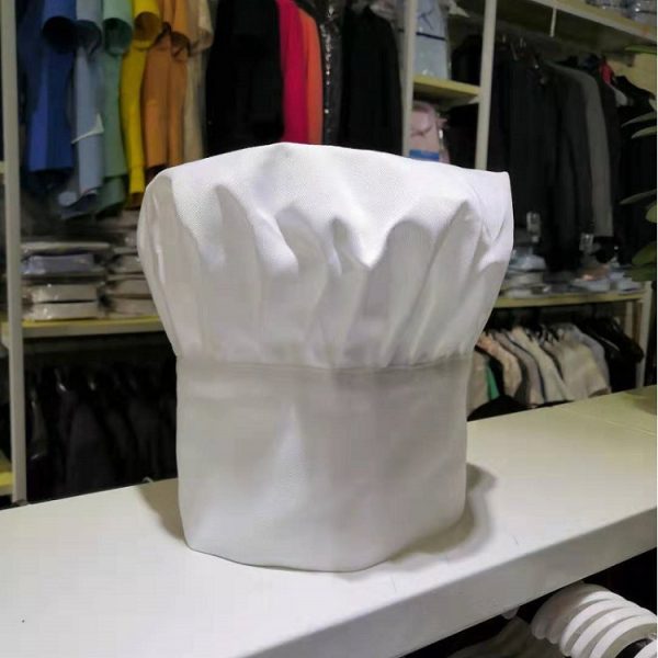 厨师帽涤棉布帽工作酒店餐馆蘑菇高帽西点白色面点房2024一件代发
