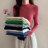 春秋冬长袖毛衣女内搭修身打底衫半高领百搭韩版针织衫女装上衣