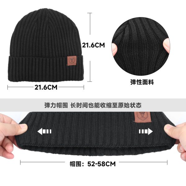 跨境针织帽男女士户外骑行滑雪防风毛线帽欧美秋冬加绒保暖帽子