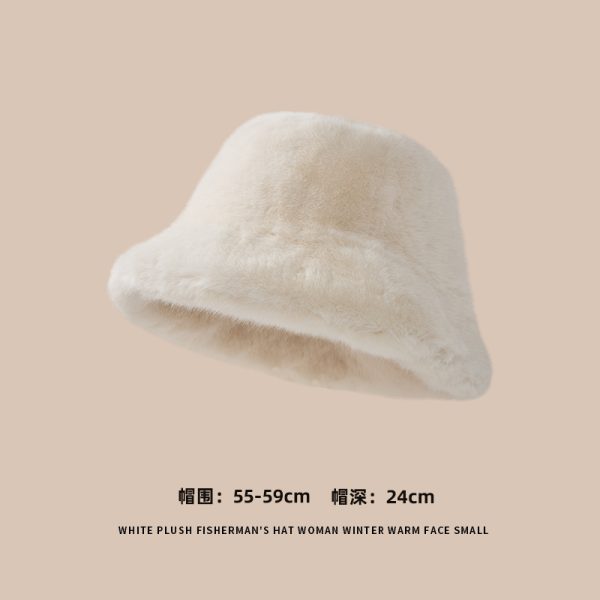 网红毛绒渔夫帽秋冬季保暖加绒加厚帽子显脸小百搭时尚毛毛帽子女