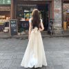 气质雪纺流光纱半身裙2025新款薄款高腰A中长款简约大裙摆裙子女