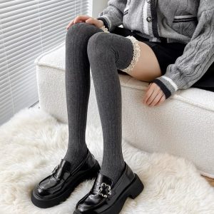 O1CN019wmBQ71ZwDHIDRmHW_2210865273258-0-cib 袜子女日系甜美蕾丝花边袜过膝大腿袜复古麻花洛丽塔穿搭小众靴袜