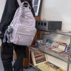 情侣书包韩版双肩包女款高级感 百搭潮流双肩包简约女大学生书包