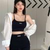 夏季新款锦纶休闲吊带背心套装海绵垫吊带女士背心产地货源批发