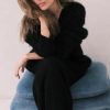 欧美跨境貂绒V领针织毛衣女2025秋冬新款宽松纯色外贸开衫女外套