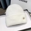 新款M标兔毛毛线帽雪地护耳高端滑雪帽加厚保暖大头围针织帽女冬