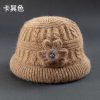 秋冬季中老年加厚毛线帽加绒加厚保暖奶奶针织帽老太太渔夫针织帽