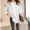 纯色t恤女短袖韩版宽松大码显瘦胖mm中长款学生半袖大版上衣服夏