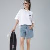 夏季白色纯棉落肩女t恤短袖韩版圆领宽松半袖胖mm显瘦大码女装