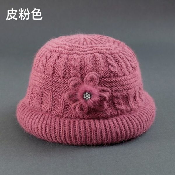 秋冬季中老年加厚毛线帽加绒加厚保暖奶奶针织帽老太太渔夫针织帽