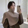 新款韩系氛围感围巾女冬季外搭保暖围脖女针织护颈脖套假领子披肩