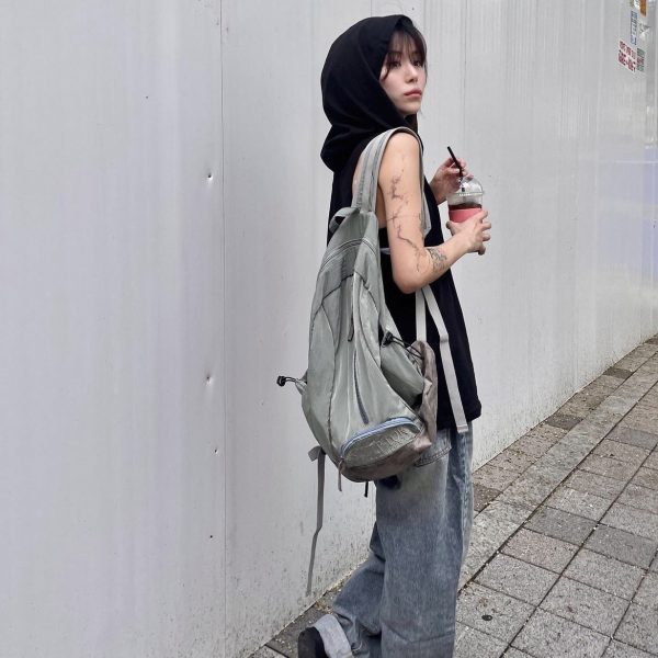美式刺绣书包女韩国ins博主同款大容量大学生旅行原宿双肩包男潮
