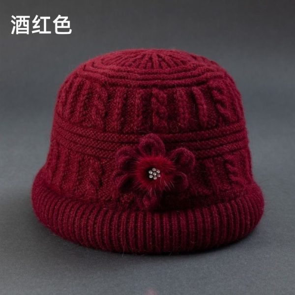 秋冬季中老年加厚毛线帽加绒加厚保暖奶奶针织帽老太太渔夫针织帽