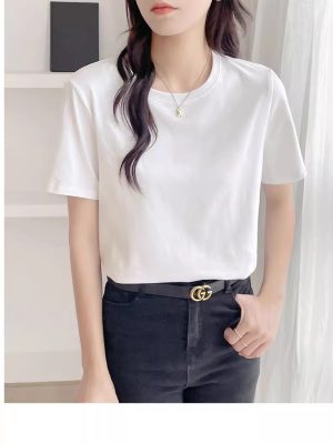 O1CN01EIB0141ocGHhCZ6IV_2215558765245-0-cib 2024夏季新款短袖棉t恤女修身显瘦圆领打底衫上衣女厂家批发