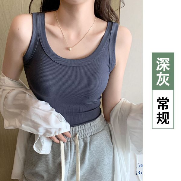 爆款吊带背心女内搭外穿无袖打底衫夏季螺纹背心修身遮副乳上衣女