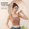 夏季无痕固定杯吊带背心带胸垫防走光一体裹胸韩版露肚脐美背内衣