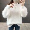 加厚水貂绒套头毛衣女亮片新款秋冬慵懒风学生宽松百搭打底针织衫