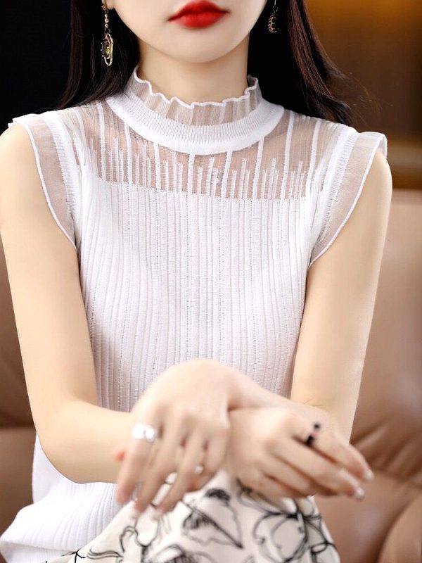 抖音同款背心吊带女打底蕾丝半高领领打底衫拼接内搭爆款服装批发