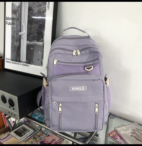 情侣书包韩版双肩包女款高级感 百搭潮流双肩包简约女大学生书包