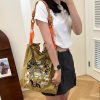 夏季日系网红Ball Chain同款刺绣购物袋女时尚小众大容量单肩包潮