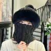 帽子围脖一体女冬2024新款加绒加厚骑车防风防寒电动车保暖套头帽
