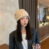 秋冬帽子女日系针织帽显脸小毛线帽网红字母冷帽加绒包头帽堆堆帽