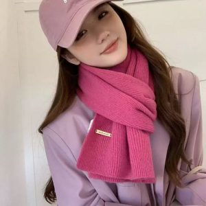 O1CN01IBUlnY1RXT94bWUm3_2220392082121-0-cib 围巾女冬季2025新款毛线针织纯色小围巾潮韩系加厚保暖百搭长围脖