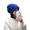 日系毛线堆堆帽子女秋冬季百搭韩版针织帽保暖护耳大头宽松帽工厂