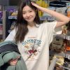 纯棉短袖t恤女宽松韩版原宿风新款字母印花学生体恤ins女装潮