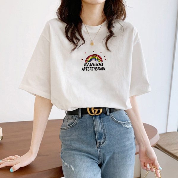 夏季女装纯棉短袖t恤女2024年新款白色内搭韩版宽松半袖上衣ins潮