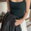 时简 U领修身带胸垫背心女2024春季新款细肩带美背吊带上衣25368