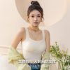 夏季无痕固定杯吊带背心带胸垫防走光一体裹胸韩版露肚脐美背内衣