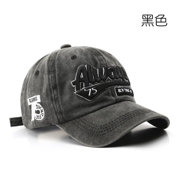 跨境速卖通款水洗做旧字母刺绣鸭舌帽潮男个性街头女遮阳棒球帽子