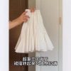 蝴蝶结白色花苞半身裙女夏季芭蕾风蛋糕裙高腰显瘦A字蓬蓬短裙子