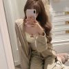 纯欲蕾丝花边灰色吊带背心女带胸垫内搭外穿短款修身设计感小众女