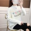 黄金貂绒保暖内搭毛衣女2024秋冬新款加厚中学生大童水貂绒打底衫