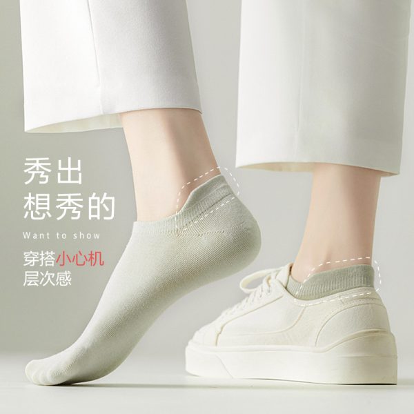 船袜女夏季薄诸暨袜子女批发纯色浅口短袜不掉跟运动短筒休闲袜