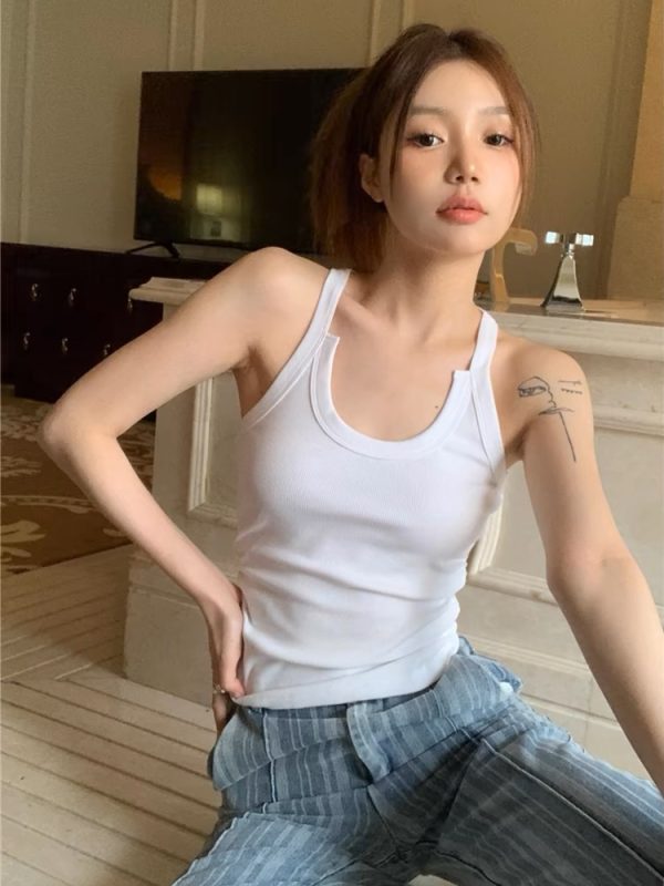 设计感内搭小吊带背心女夏季白色外穿辣妹修身显瘦无袖打底上衣潮