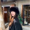 秋冬仿貂毛帽子女冬季高级感百搭毛绒渔夫帽大头围保暖护耳蒙古帽