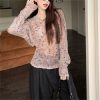 慵懒高级感针织上衣韩系温柔女春秋后背蝴蝶结露背春款上衣女圆领
